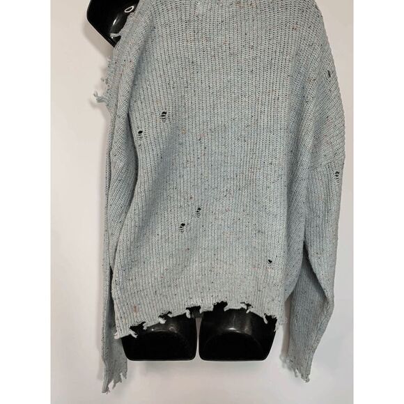 Zenana Distressed Mock Turtle Neck Knit Sweater - Picture 10 of 12